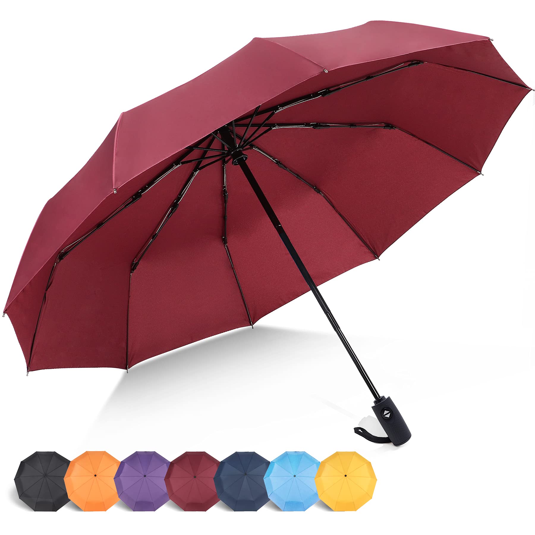 

ZOMAKE Складной зонт с автоматическим открытием/закрытием в одно касание, 10 супер прочных спиц, водоотталкивающий, в комплекте чехол для хранения, для дождливого сезона, тайфуна, дождя