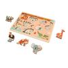 Baby Peg Puzzle Board Toy Wooden Zoo Animal Patterns Preschool Learning Puzzle Toy for Toddlers