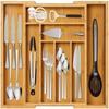 Adjustable Expandable Bamboo Drawer Organizer for Forks Knives Silverware Expandable Kitchen Drawer Kitchen Organizer Tray