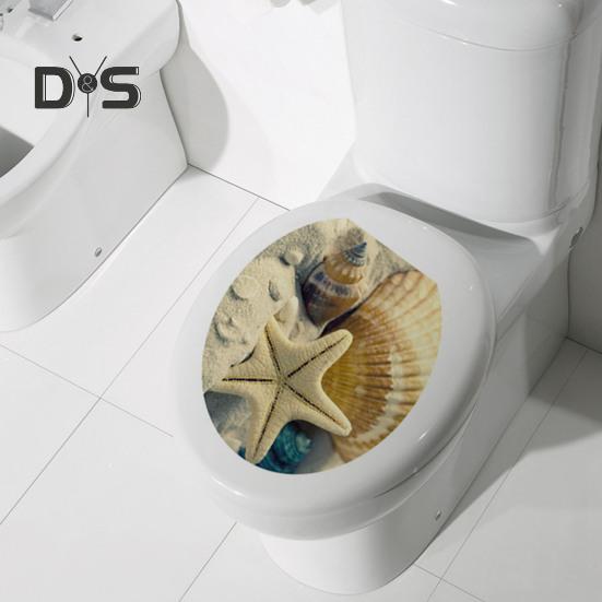 

Океанский пляж Морская звезда наклейка на унитаз Съемная самоклеящаяся водостойкая ПВХ гостиная настенная художественная наклейка на крышку унитаза для ванной комнаты