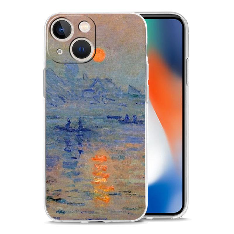 Claude Monet Impressionism Painter Phone Case For iPhone 15 14 13 12 11 Pro Max XS X XR SE 7 8 Plus Clear Lens Protect Cover