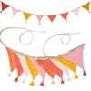 Festoni Bandierine in Cotone Crepe Colori Caramella Luminosi Per Asilo Nido Compleanni di Bambini Feste Eventi