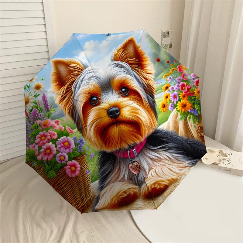 

1PC Flower Basket Dog Umbrella-8-Rib Reinforced, Automatic Open, Lightweight & Durable, Cute Fashion Accessory for Outdoor-P109