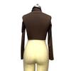Tooxika New Spring And Autumn T-shirt Long Sleeve High Collar Short Style Navel-exposing Sexy Slim Bottoming Shirt