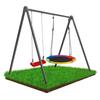 Frame for a garden swing, gray + colorful stork's nest + board