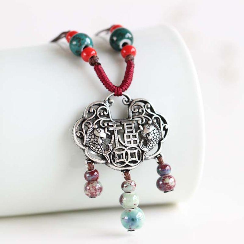 

Feide Town Necklace Handmade Fashion Ceramic Wool Default