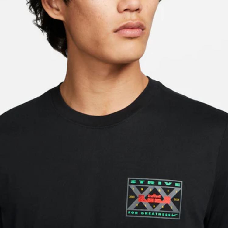 Nike Alphabet Logo Crew Neck T-Shirt Men Tops Black FD0073-010