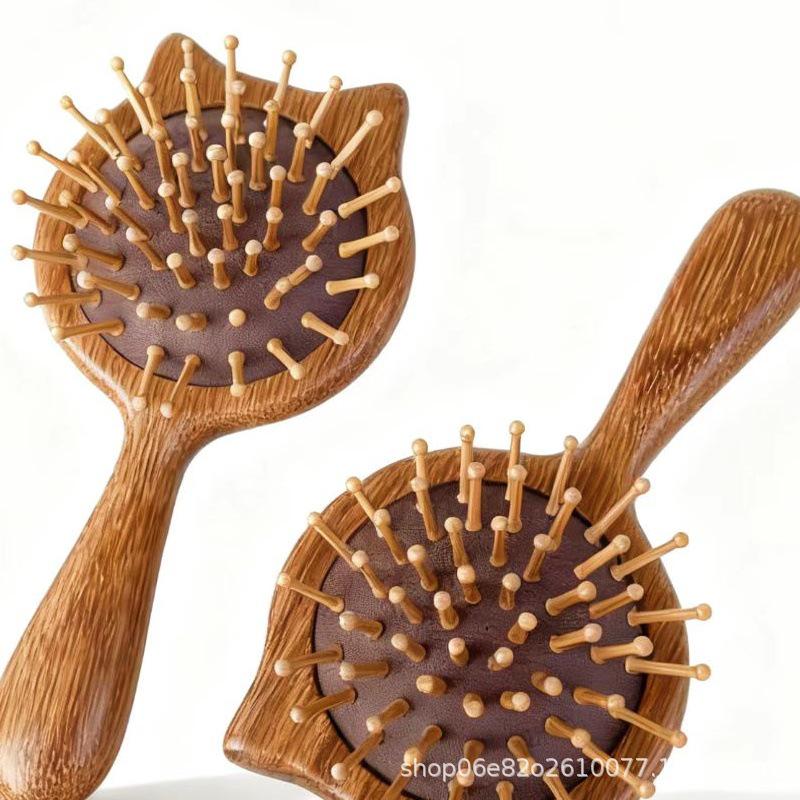 Natuurlijke Sandelhout Kussenkam - Krullend & Massage Kattenontwerp voor Thuis Kappers