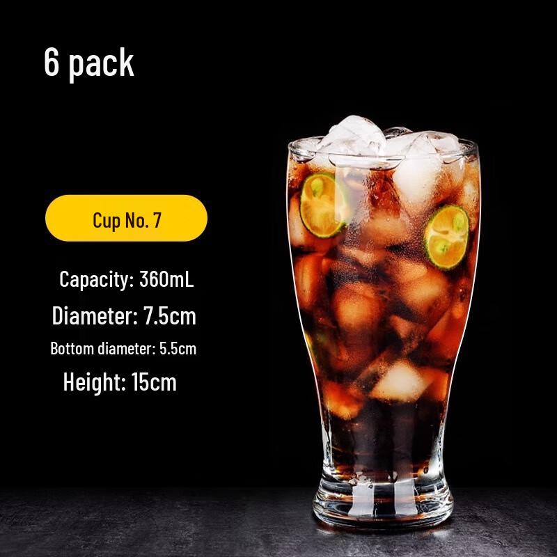 WQ Transparent Glass Cups No. 07 Cup (6-pack)
