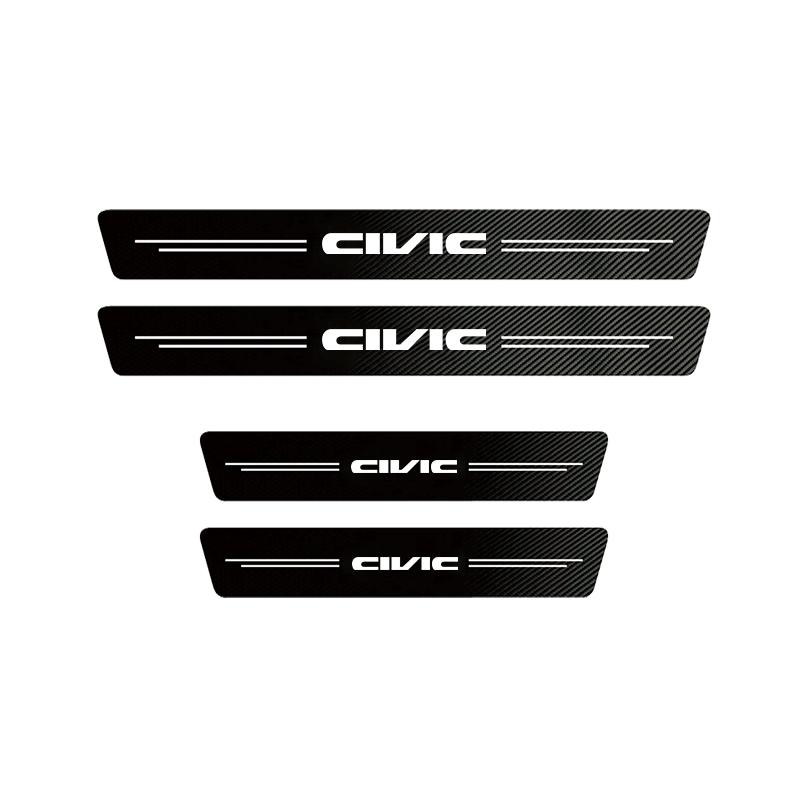 5Pcs Carbon Fiber Car Door Sill Sticker Auto Threshold For Honda Civci FIT CRV Accord Jazz HRV Dio Stepwgn Prelude Insight