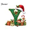 Holiday Tree Hanging Decor Personalized 26 Alphabet Christmas Ornament with Santa Hat Elf Design, Acrylic Cute Pendant for Mantel And Party