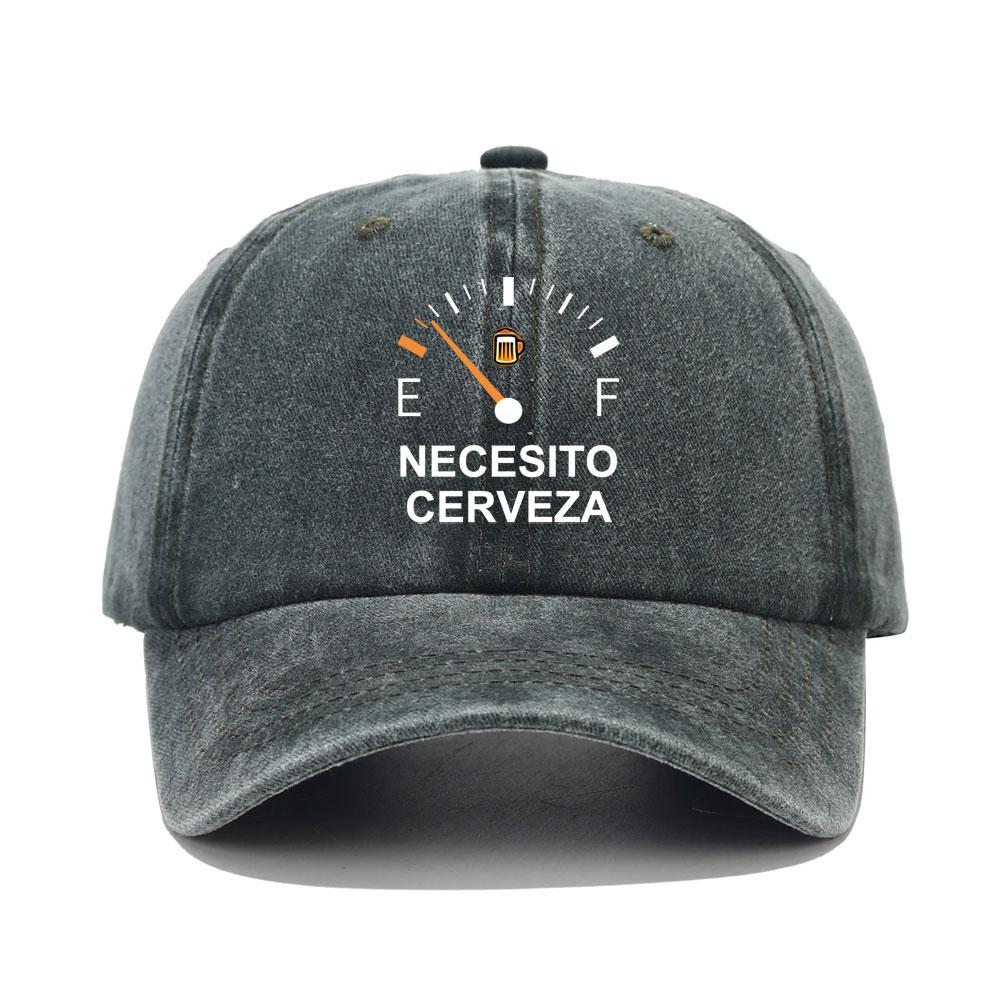 NECESITO CERVEZA Spanish Slogan Print Baseball Cap Washed Cotton Dad Hat Outdoor Adjustable Sun Protection Sports Caps Hats