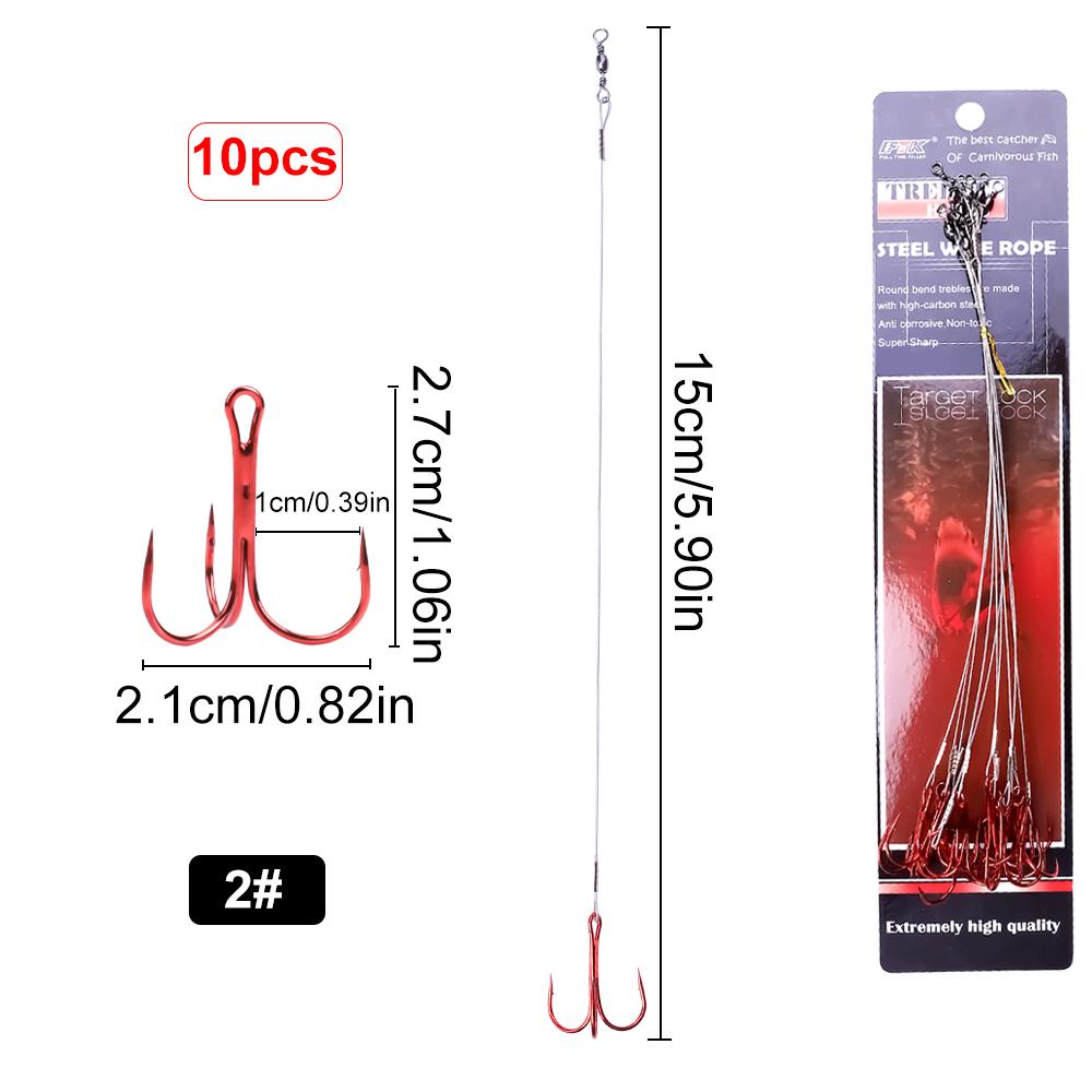 5/10pcs 15/20/25cm Anti-bite Steel Wire Leader Leashes For Fishing 50LB With Swivel Fishing Lure Accessories Pike Bass