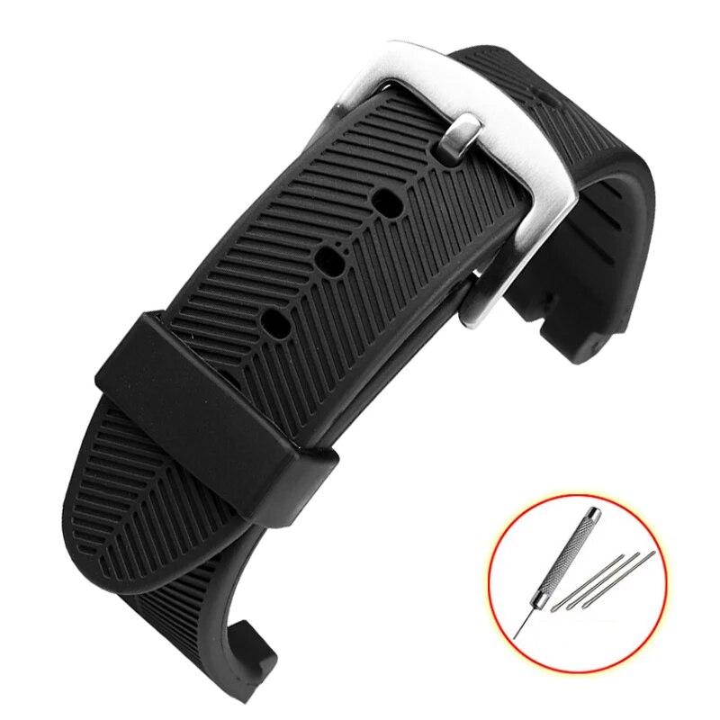 Silicone Rubber 23MM Black Strap Special for Swatch Watch YOS440 449 401G 447 448 IRONY Sports Waterproof Wristband Bracelet