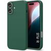 Case for iPhone 16 Plus, Matte Liquid Silicone Protection Anti-Scratch Night Green