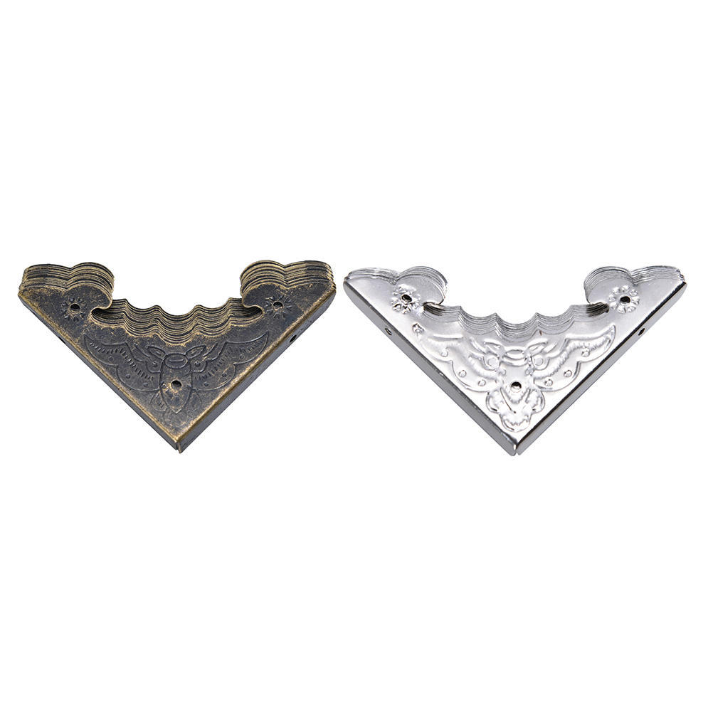 Corner 12pcs Decorative Jewelry Wine Gift Wooden Box Case Table Picture Photo Frame Corner Protector Cover Guard,A silver