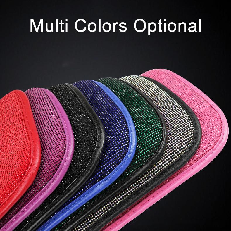 Auto Center Console Pad Crystal Bling Car Armrest Seat Box Cover Protector Universal Fit Diamond Car Decor Accessories for Women