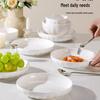 2025 Pure White Ceramic Dishware Set: Bowls, Plates, and Chopsticks for New Homes