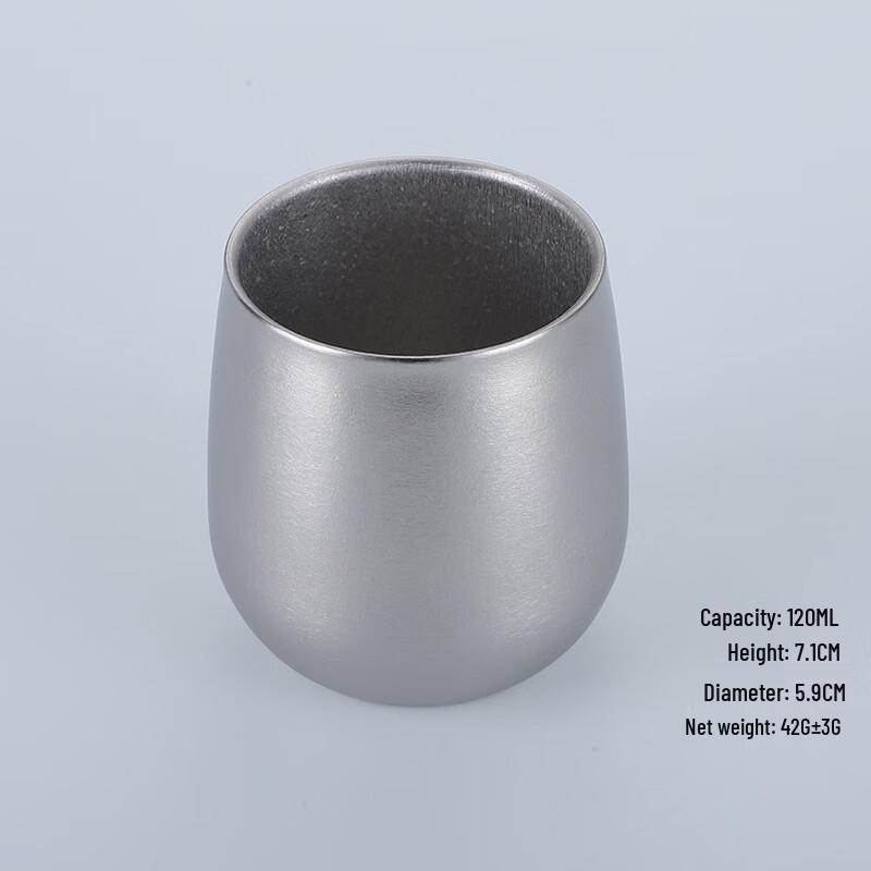 MRSIKEY Portable Titanium Double-Layer Tea Cup