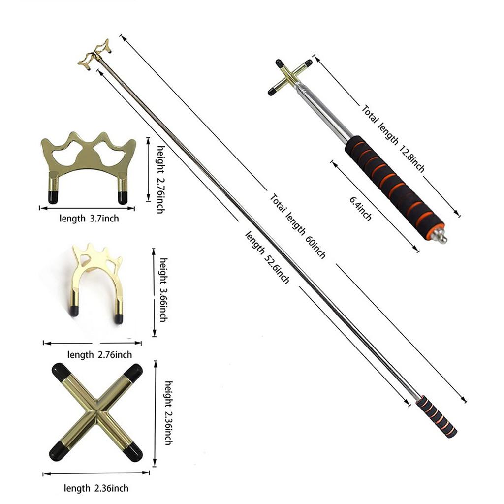 Billiard Pool Cue Bridge Stick with Removable Bridge Head Accessory