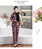 Chic Winter Cotton Outfit: Velvet-Lined Jacket & Pants Set for Middle-Aged and Elderly Women