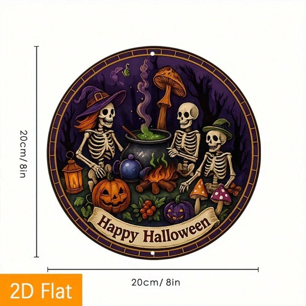 

Gothic Iron Wall Art Halloween Pumpkin Cauldron Metal Sign Indoor Outdoor Decor TYA14011-20X20CM різнокольоровий