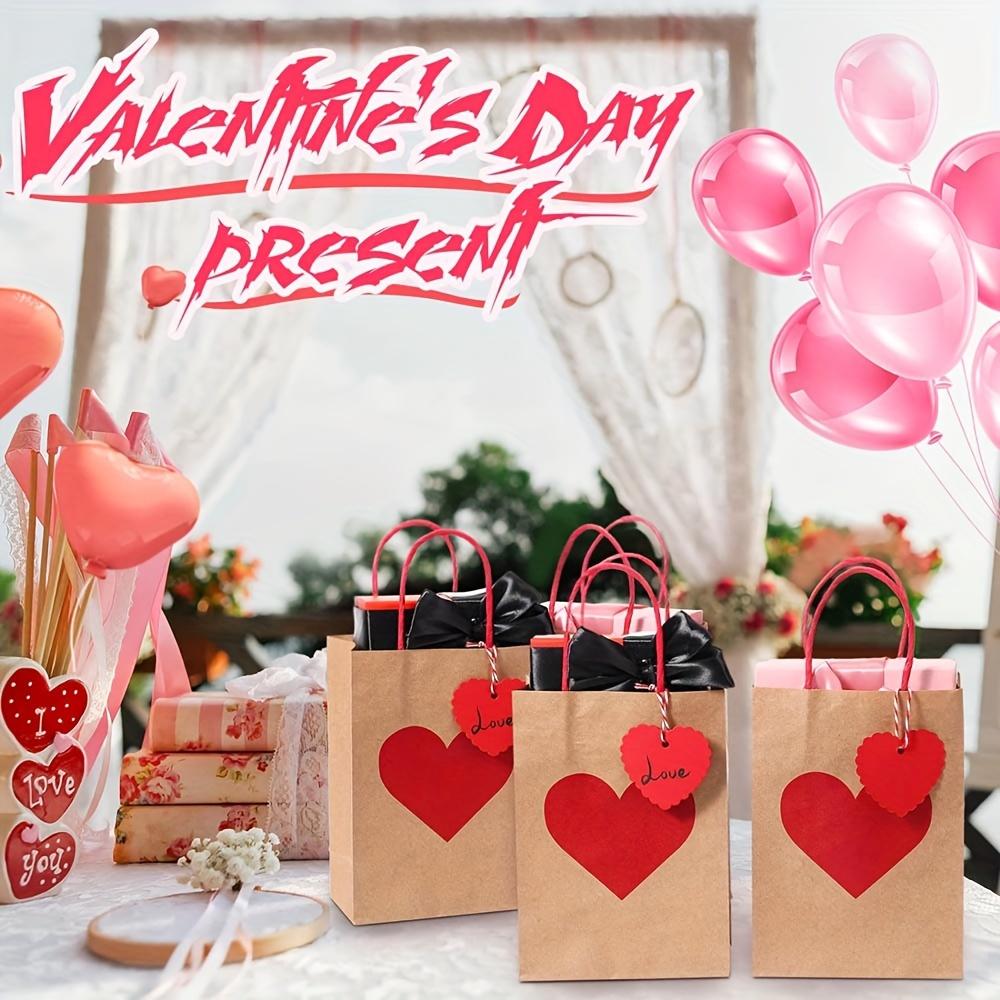 10pcs Gift Bag for wedding, kraft paper tote bags for Shopping, Valentine's Day Decor Supplies, birthday Party Bag, graduation, jewelry packaing