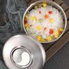 Sutra Kimchi Bowl 304 Stainless Steel Double Layer Rice Bowl With Lid Home Ramen Soup Bowl Children's Anti-Scalding Rice Bowls