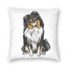 Sheltie Hond Vierkant Kussensloop Kussenhoes Sierkussen Kussen voor Huisbank Woonkamer