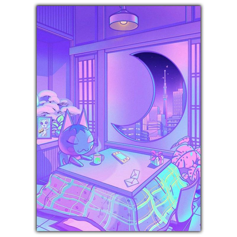 Modern Fashion Art Night Market Popular Kyoto Poster Japanese Style Wall Art Canvas Painting Living Room Home Decoration Mural