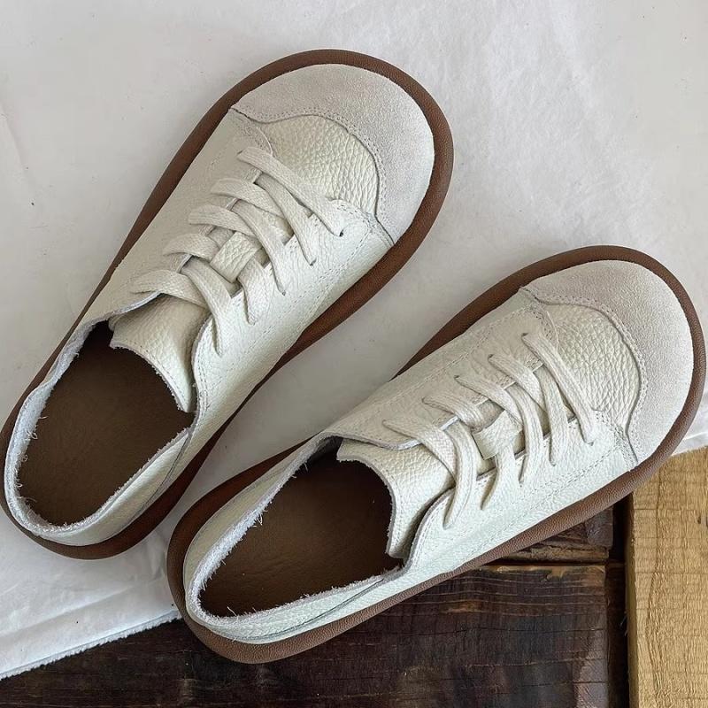 Fashion Fashion Simple Women's Flat Sneakers 2025 Versatile Lace Up Low Heel Soft Bottom Flat Shoes New Breathable Comfoy Women Shoes