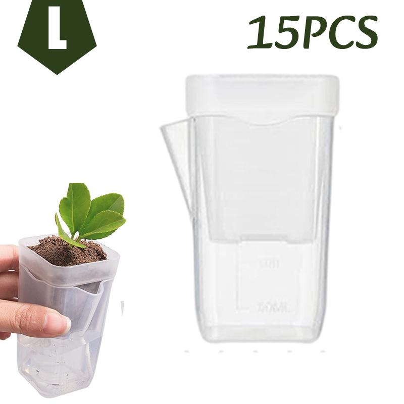 3/15PC Scale Self Watering Pots Watering Nursery Pot with Drainage Holes Translucent Plastic Planters Mini Flower Seedlings Pot
