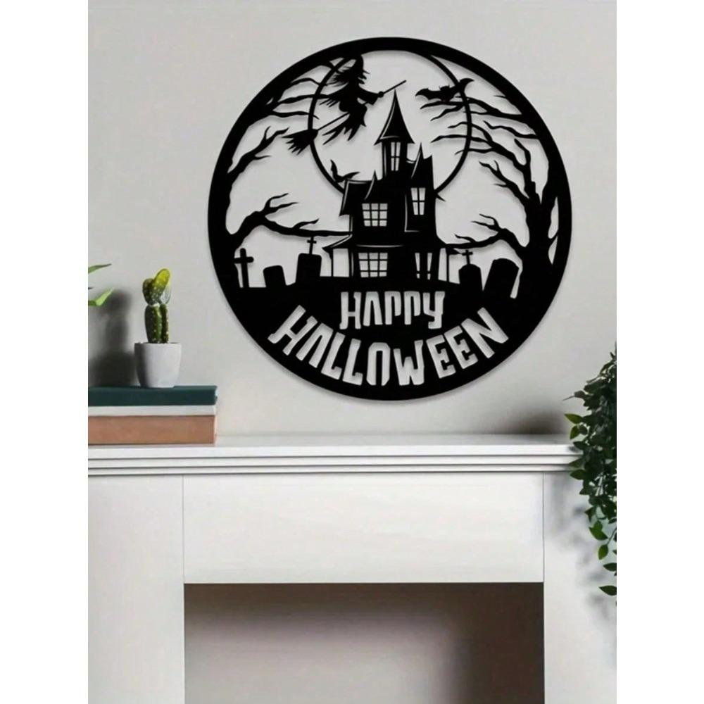 Spooky Halloween Metal Wall Decor Witch Dance Gothic Home Ornament