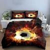 Flaming soccer ball design. Bedding sets Duvet cover sets Duvet covers Pillowcases(1 * Duvet Cover 2 * Pillowcases without duvet insert)