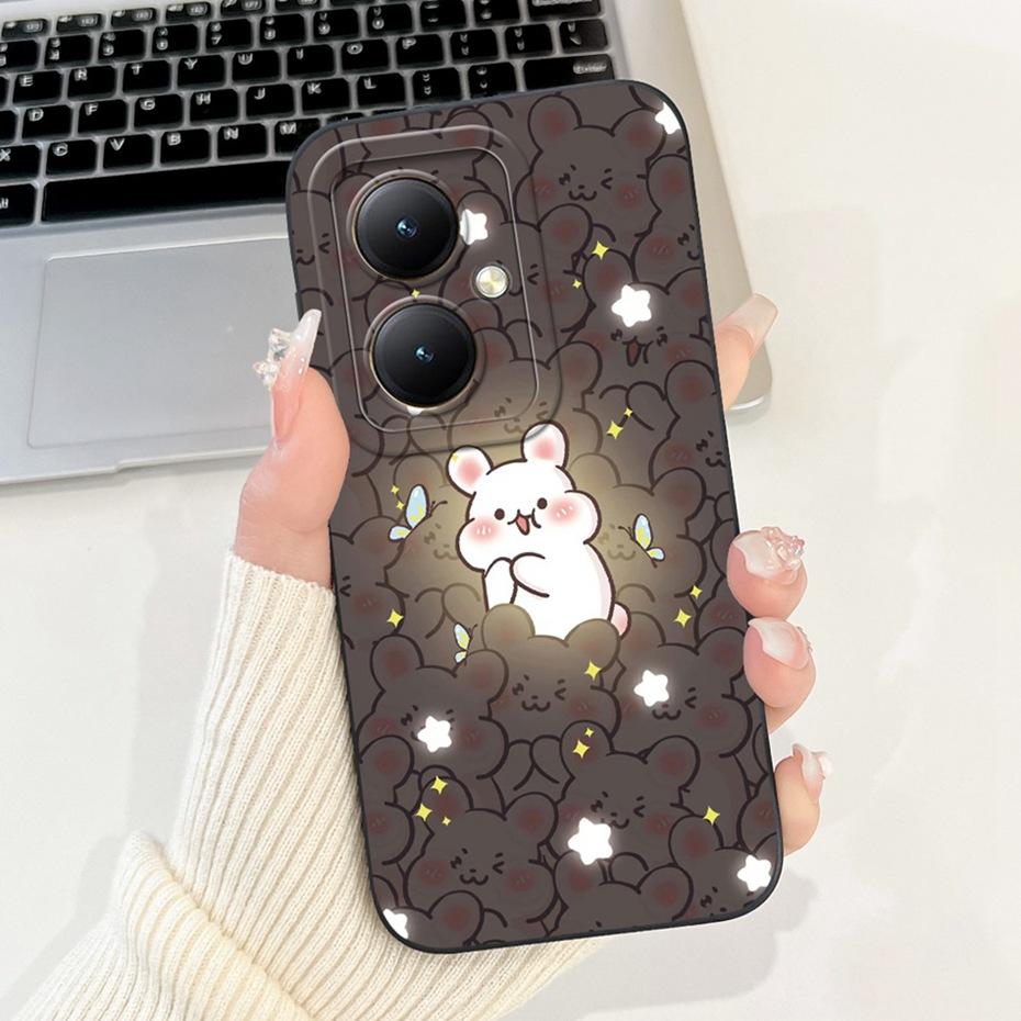 For Vivo Y35+ Y35m+ 5G Lens Protective Phone Case For Vivo Y35Plus Y35M Plus 5G Lovely Pattern Soft Silicone Jelly Cases