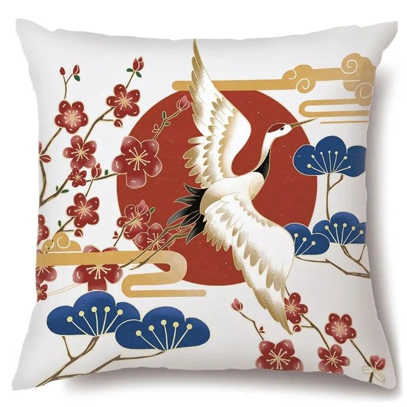 Pillowcase Crane Safflower  Beijing Opera Sofa Home Room Aesthetics
