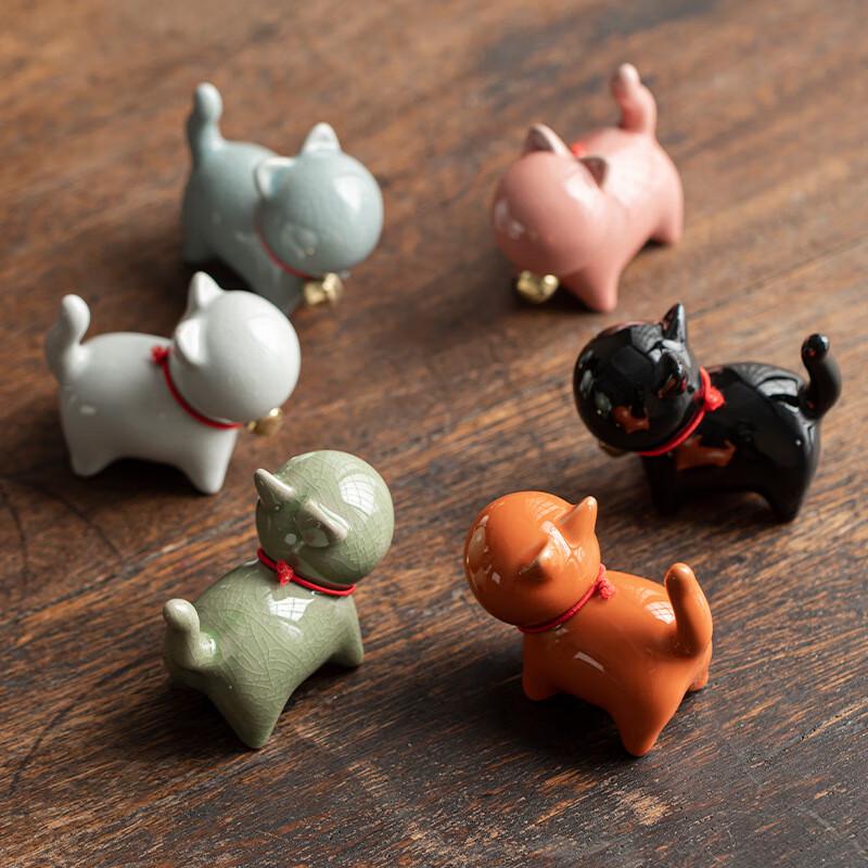 Национальный тренд Жу窑 Растрескивающаяся керамическая чайная фигурка