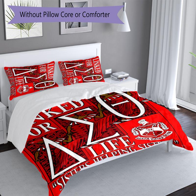 3pcs Delta Sigma Theta logo pattern bedding set duvet cover set includes duvet cover &pillowcases, perfect all season bedroom decoration & gift