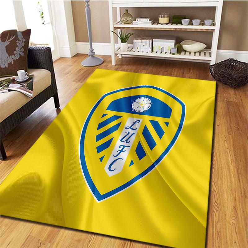 Leeds United Teppich für Wohnzimmer Schlafzimmer Zuhause Sofadekoration, Kinder Spiel rutschfeste Bodenmatte