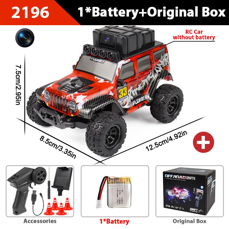 1:32 Mini RC Car With Camera 20Km/h Remote Control Off-Road High Speed Racing Drift Children Electric Toy Crawler for Kids Gift
