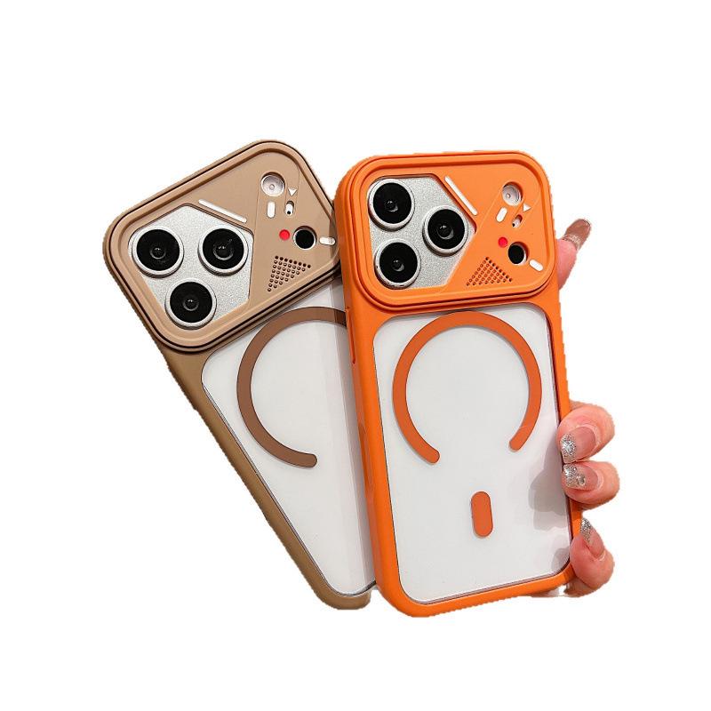 Apple 17 Pro Max iPhone Case: Creative Mirror Frame, Magnetic Absorption, Transparent & Frosted, Drop-Proof for iPhone 15 & 16.