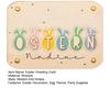 Wooden Easter Greeting Card Handmade OSTERN Rabbit Ear Colorful Egg Decoration Sign