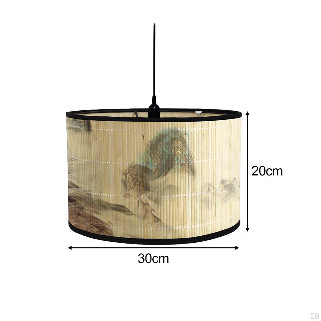 Bamboo Drum Lampshade for Ceiling And Table Use