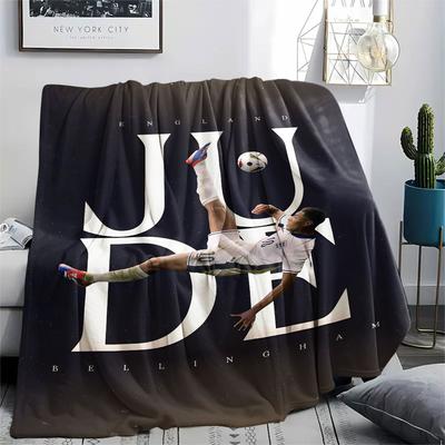 Jude Bellingham Printed Flannel Blanket, Soft Throw for Bedroom Sofa, Washable,soccer Fan Merchandise, Great Gift.