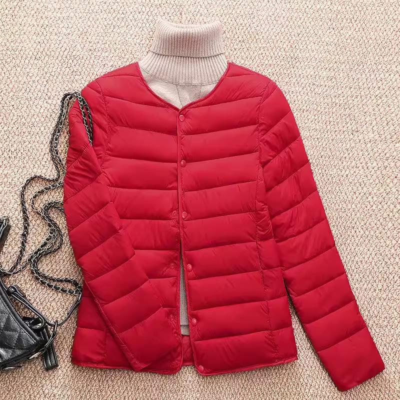 

2025 New Style, Down Cotton Jacket, Women, Underwear, Lightweight, Short, Warm Cotton Jacket, Slim Fit Cotton Coat 4XL червоний