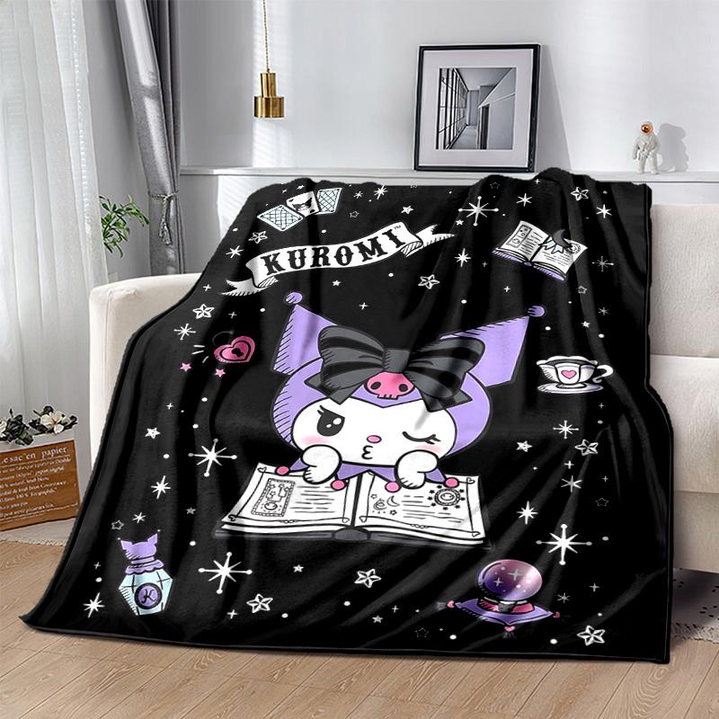 1pc Kuromi's Enchanted Night Blanket, Soft Throw for Room Decor, Perfect Gift, Living Room, Travel, Camping, Car Blankets, Beach, Office Naps, Suitabl