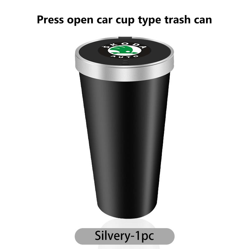 Car Trash Bin Garbage Can Rubbish Basket Bin Organizer Storage Holder Auto Accessories For Skoda Octavia Superb RAPID FABIA