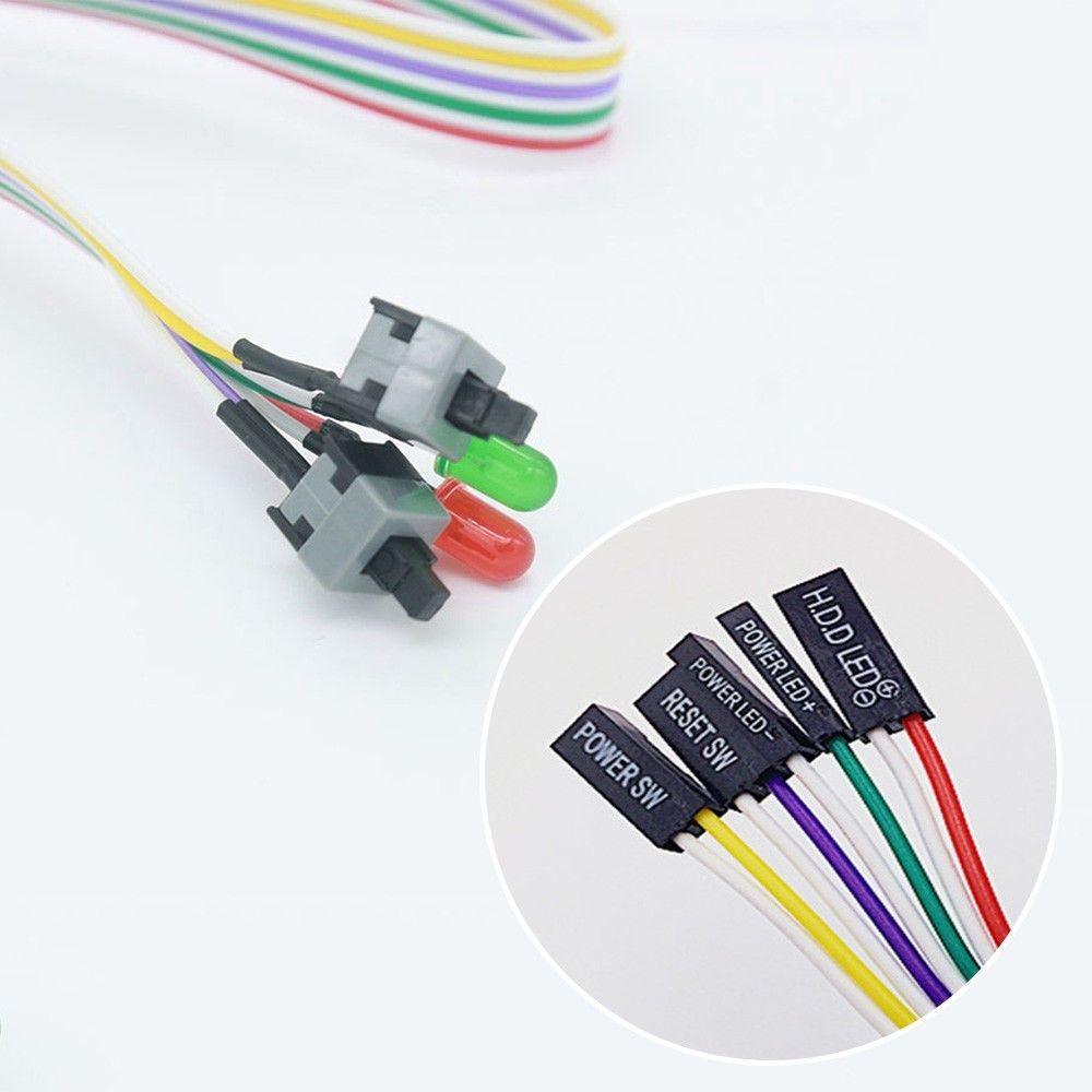 65cm Computer Case PC Desktop Power on Computer Cables Reset Switch Cable Connectors