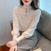 Stylish and Simple Knitted Bottoming Shirt for Women's Autumn and Winter New Versatile Niche Semi-turtleneck Long Sleeves