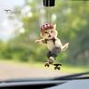Adorable Cat Hanging Ornament Car Rearview Mirror Pendant with Lanyard Easy To Hang Animal Cat-Shaped Xmas Tree Pendant